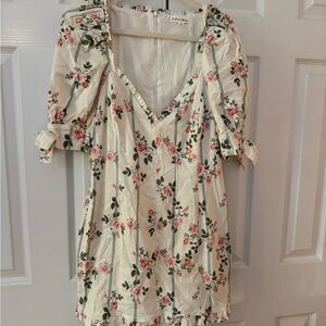 For Love And Lemons Cream Floral Dress
